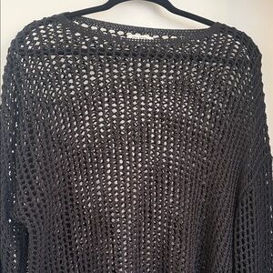 Max Studio Black Open-Knit Sweater